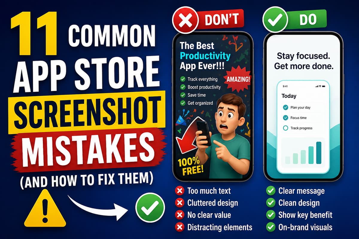 11 Common App Store Screenshot Mistakes (And How to Fix Them)