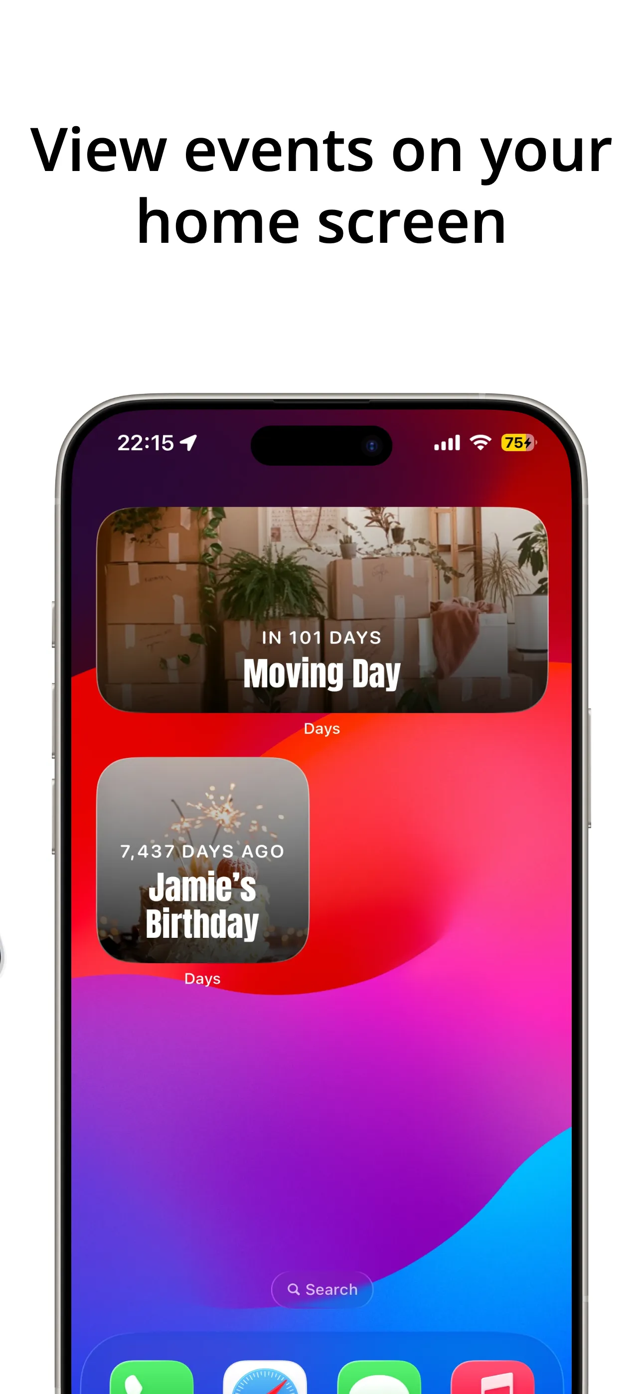 iPhone screenshot template with floating UI elements