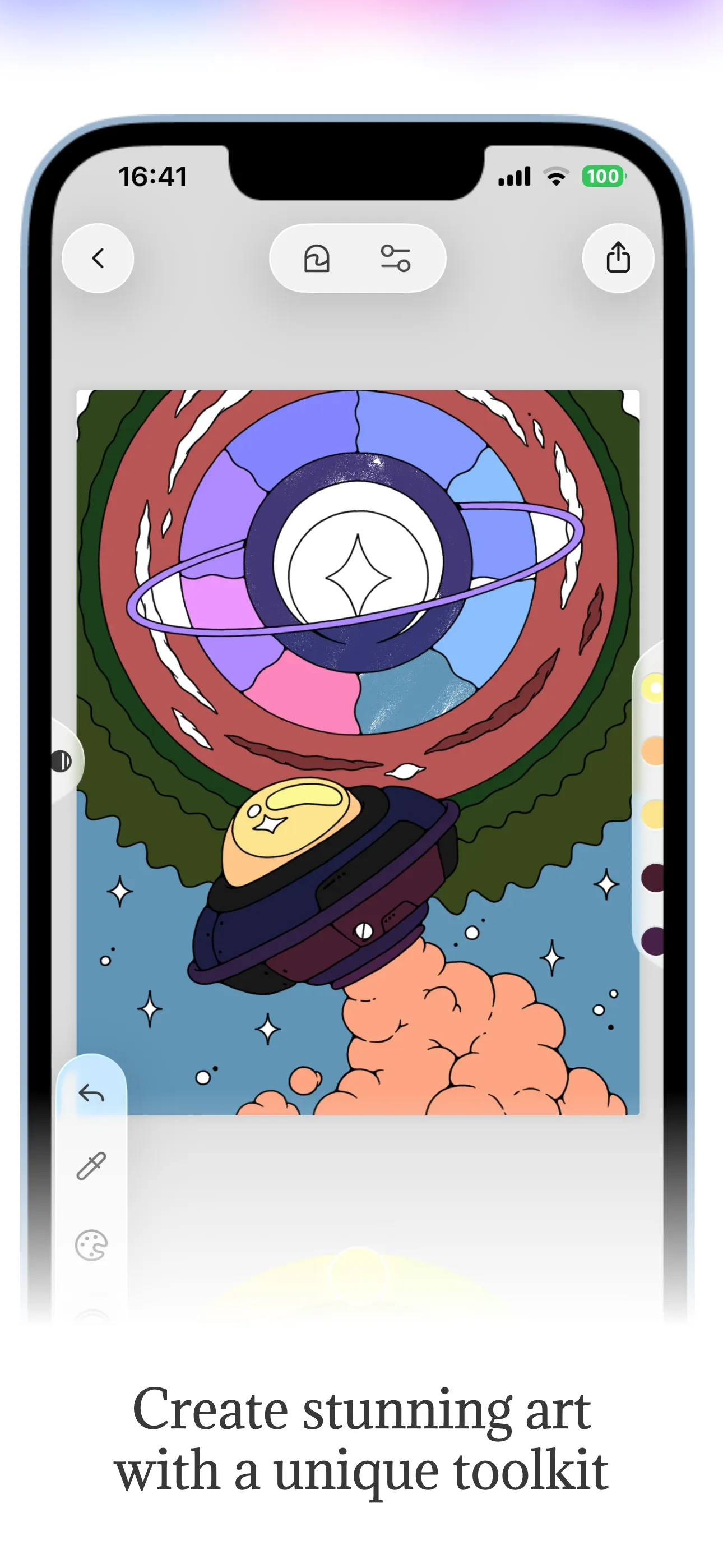 iPhone screenshot template with brand illustration