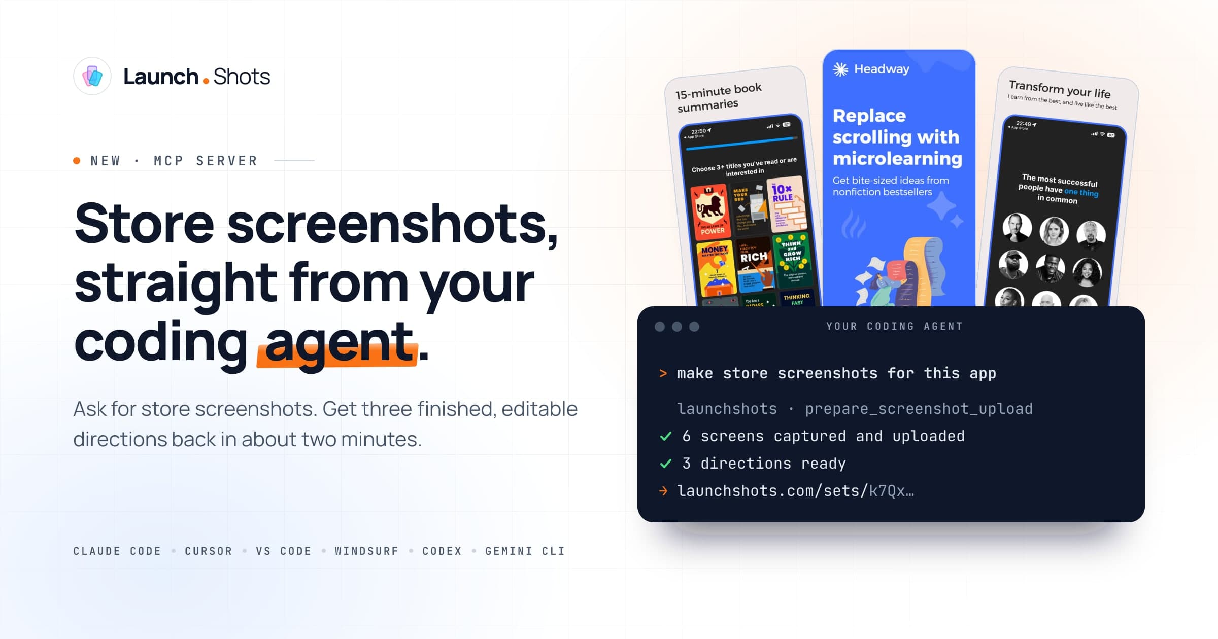 Introducing the LaunchShots MCP Server: Store Screenshots From Inside Your Coding Agent