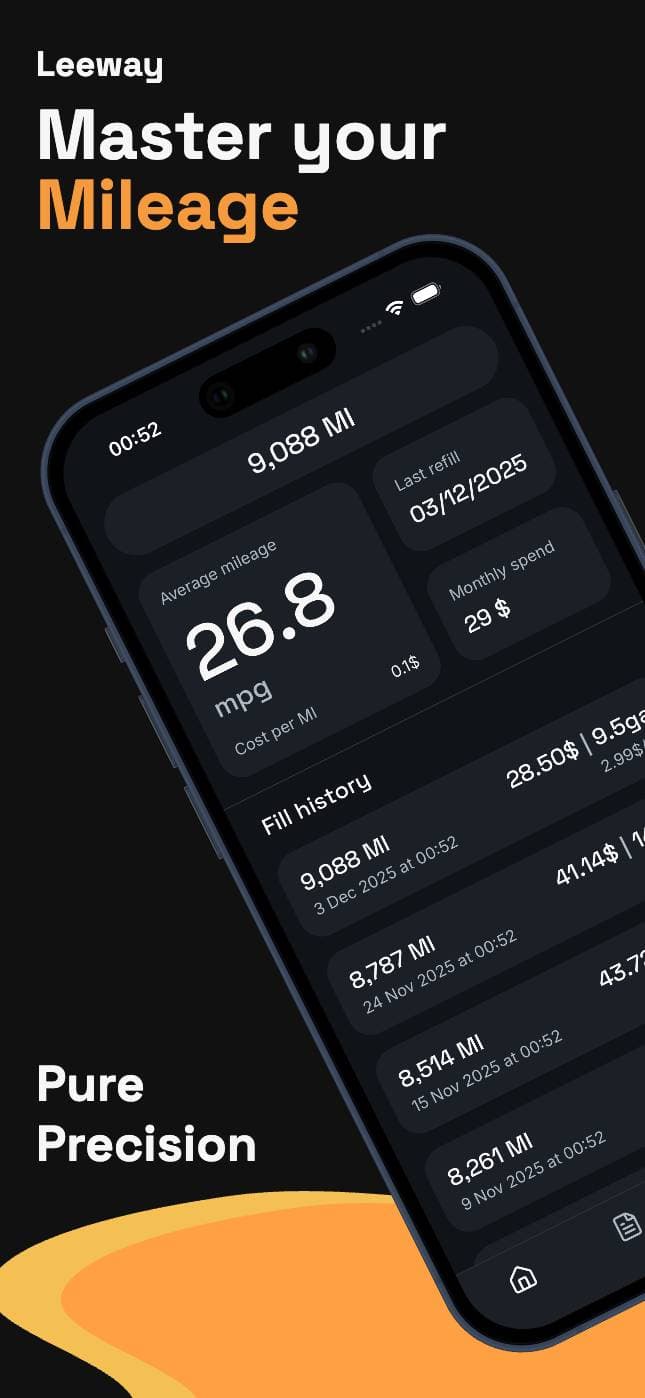 Leeway-Fuel & Mileage Tracker preview 1