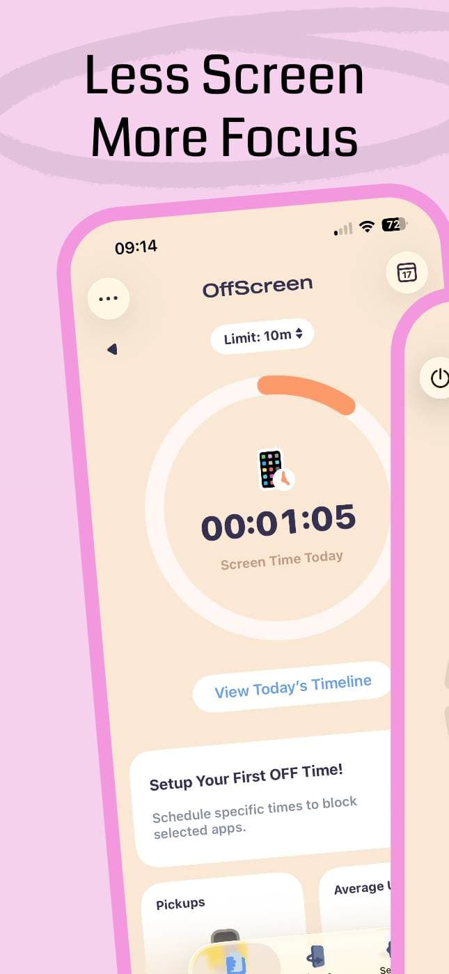 Screen Time App - Minimalist multi-color screenshots design screenshot 1
